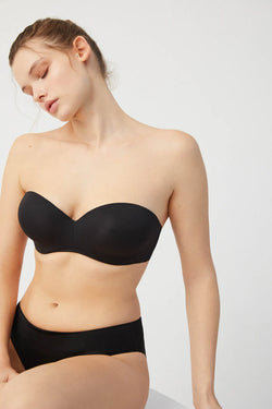Sutiã push-up cai-cai preto multiposições sem alças