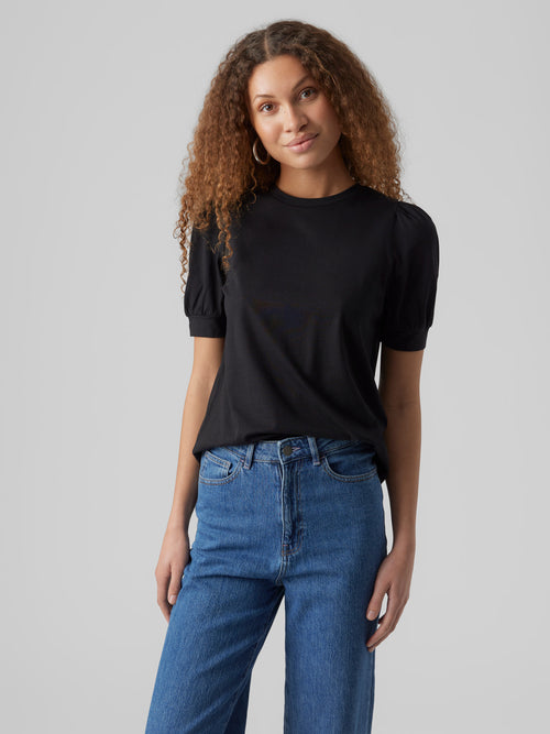 T-Shirt Manga Curta Preto
