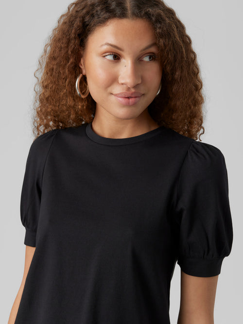 T-Shirt Manga Curta Preto