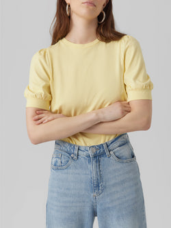 T-Shirt Manga Curta Amarelo