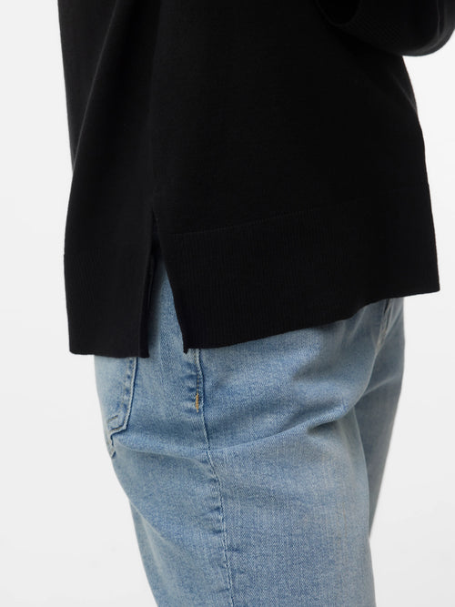 Camisola com Decote em V Coral e Preta