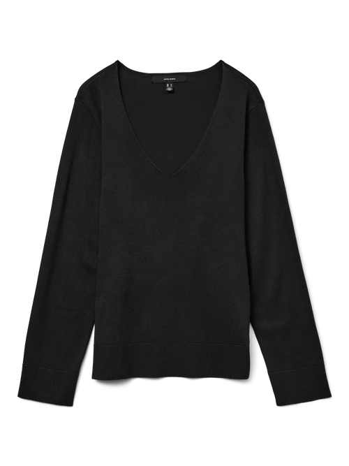 Camisola com Decote em V Coral e Preta