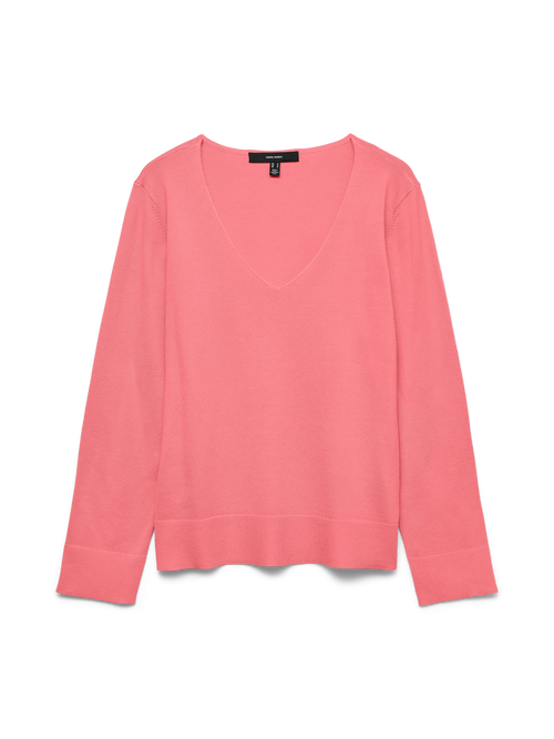 Camisola com Decote em V Coral e Preta