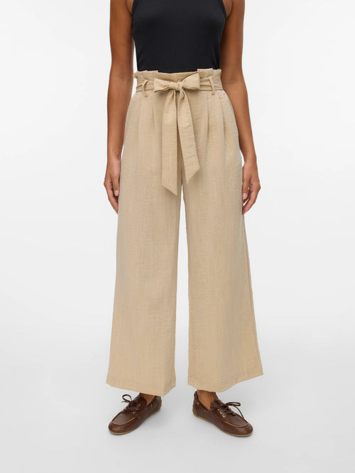 Calças Wide Leg Kaki