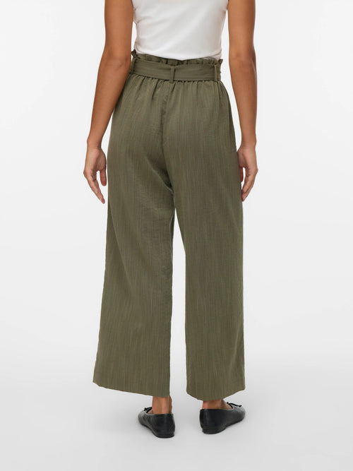 Calças Wide Leg Kaki