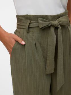 Calças Wide Leg Kaki