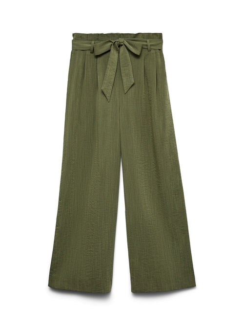 Calças Wide Leg Kaki