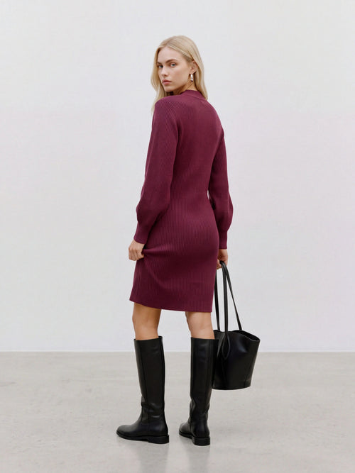 Vestido Midi VMHARPER de Malha com Mangas de Volume
