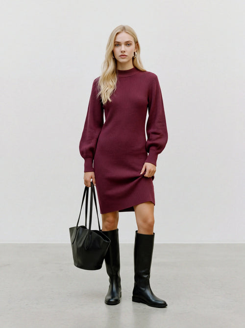 Vestido Midi VMHARPER de Malha com Mangas de Volume