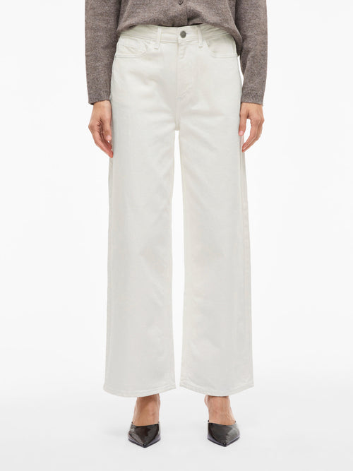 Calças Jeans Wide Leg de Cintura Alta