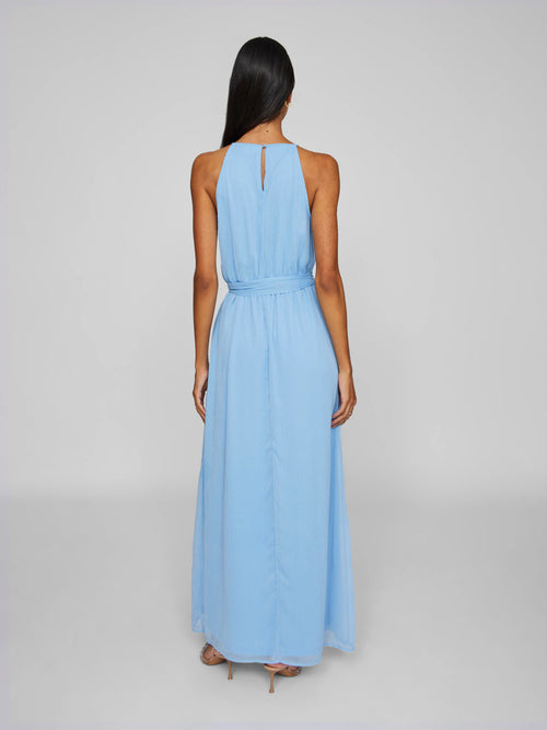 Vestido Longo sem Mangas com Cinto