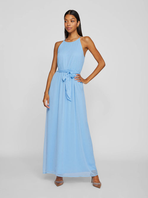 Vestido Longo sem Mangas com Cinto