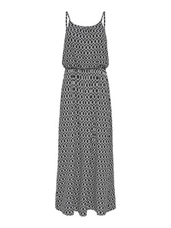 Vestido Maxi Estampado de Alças Finas