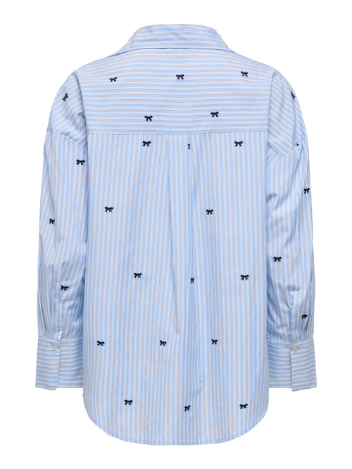 Camisa Oversized Azul com Bordado