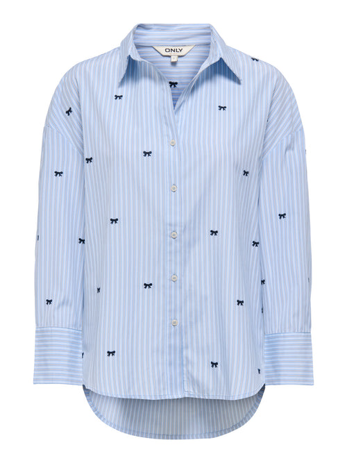 Camisa Oversized Azul com Bordado