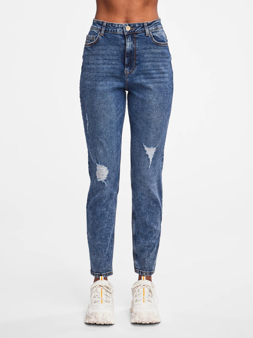 Jeans Mom Fit de Cintura Alta