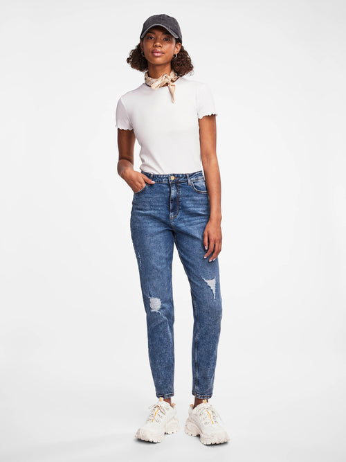 Jeans Mom Fit de Cintura Alta
