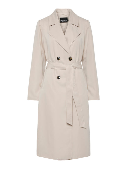 Trench Coat com Cinto e Botões Duplos