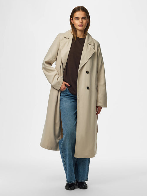 Trench Coat com Cinto e Botões Duplos
