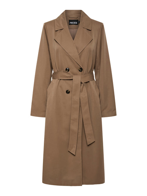 Trench Coat com Cinto e Botões Duplos