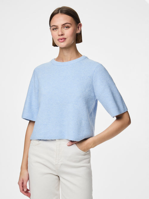 Camisola de Malha Manga Curta com Decote Redondo