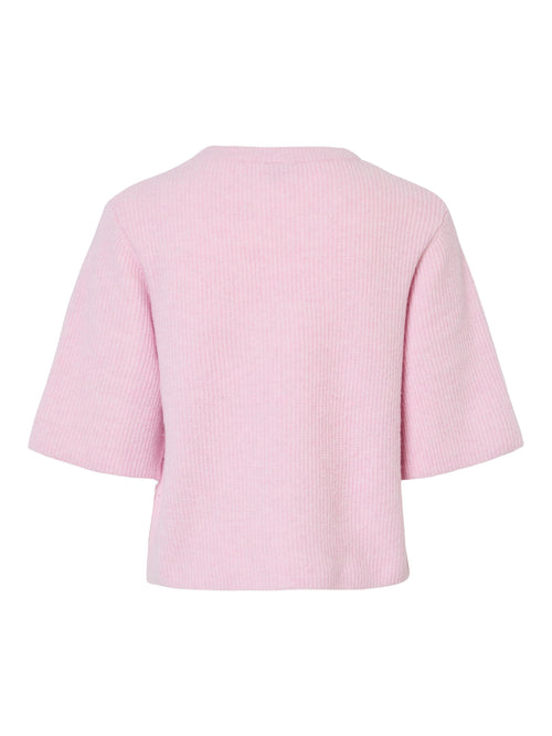 Camisola de Malha Manga Curta com Decote Redondo