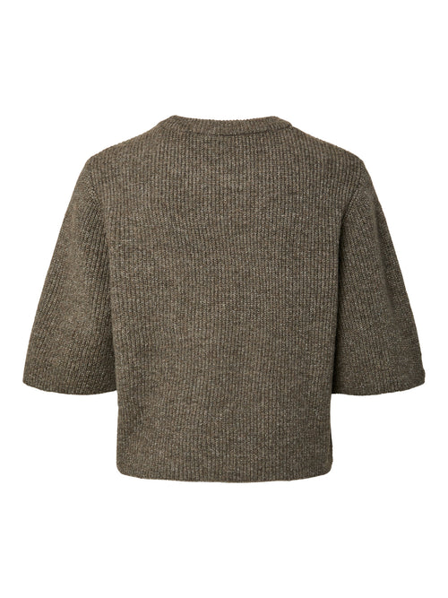 Camisola de Malha Manga Curta com Decote Redondo