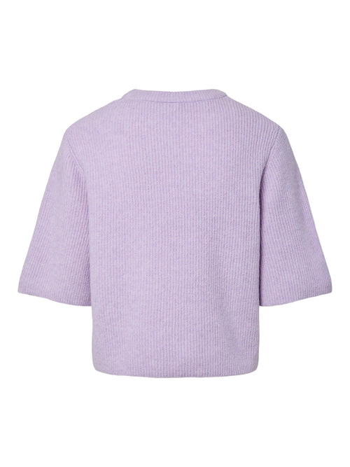Camisola de Malha Manga Curta com Decote Redondo