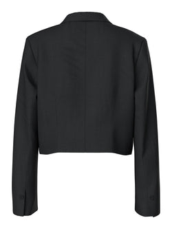 Blazer Cropped Preto de Corte Boxy