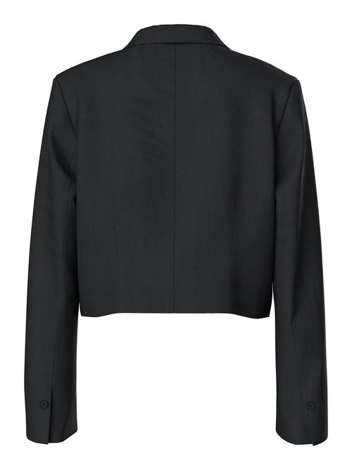 Blazer Cropped Preto de Corte Boxy