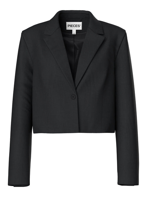 Blazer Cropped Preto de Corte Boxy