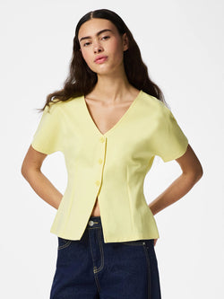Cardigan de Manga Curta com Decote em V