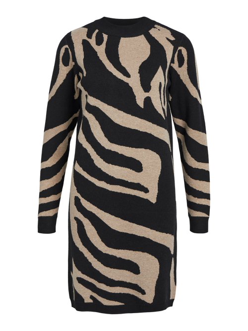 Vestido de Malha Jacquard Animal Print OBJRAY