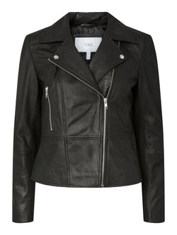 Casaco Biker Preto YASSOPHIE em Pele