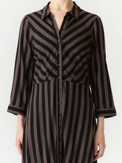 Vestido Camiseiro Longo Castanho YASSAVANNA