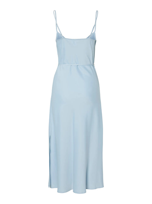 Vestido Midi Slip Dress com Decote Degagê