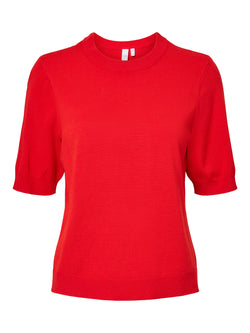 Blusa leve de manga curta - Vermelho