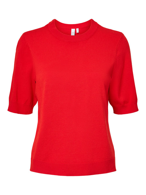 Blusa leve de manga curta - Vermelho