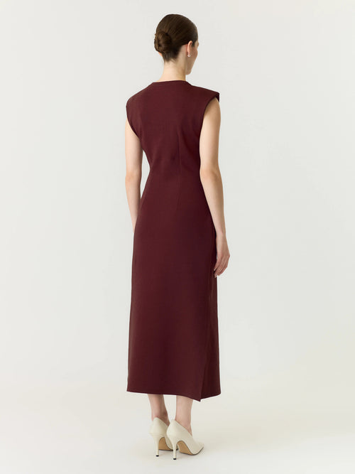 Vestido Midi Elegance drapeado com Ombreiras