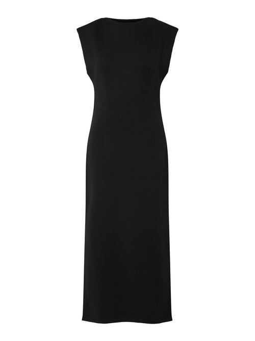 Vestido Longo Preto sem Mangas em Algodão