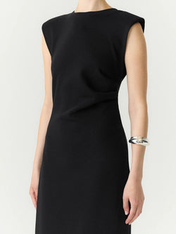 Vestido Longo Preto sem Mangas YASPINA em Algodão