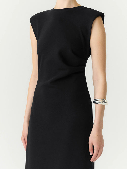 Vestido Longo Preto sem Mangas em Algodão