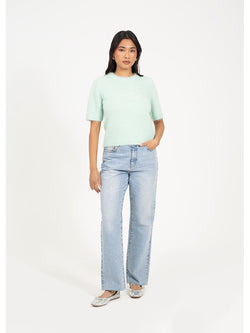 Camisola de malha fofa de manga curta
