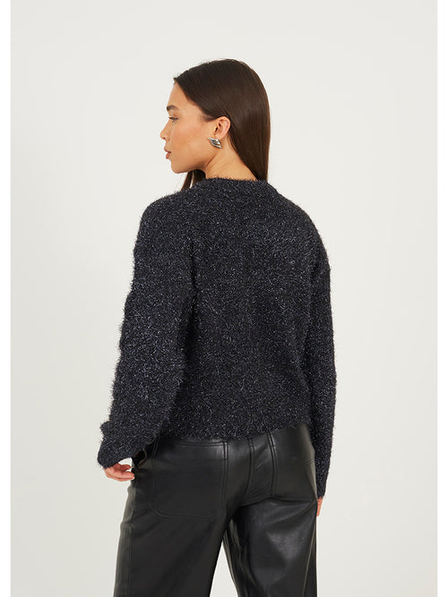 Women's round neck cardigan