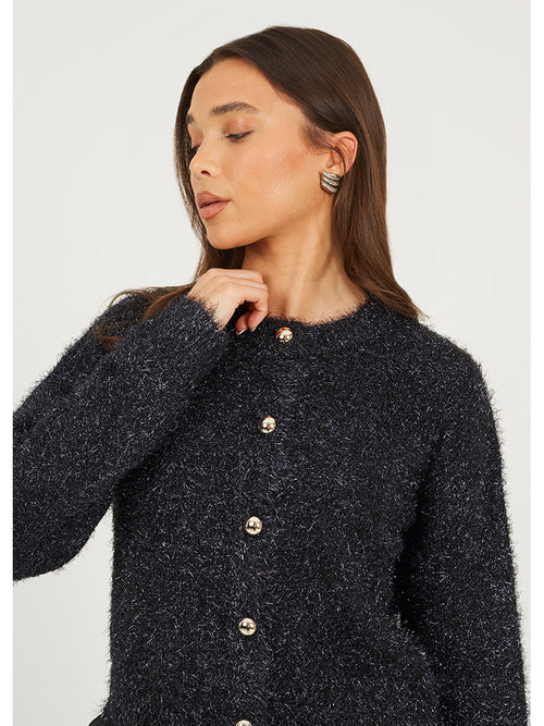 Women's round neck cardigan