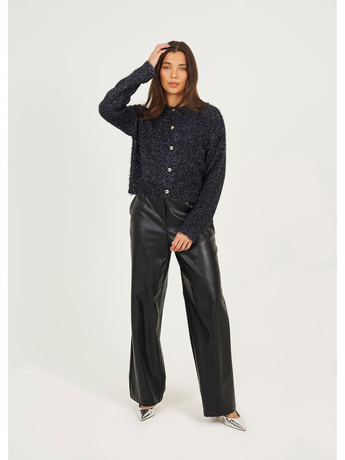 Women's round neck cardigan
