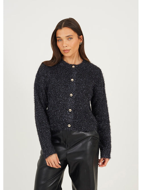 Women's round neck cardigan
