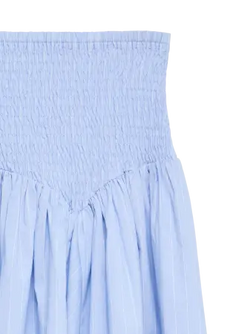 Saia Midi Smocked Azul Claro - Detalhe Cintura