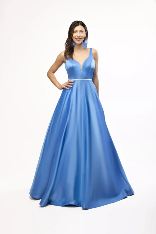 Vestido Cetim com Strass