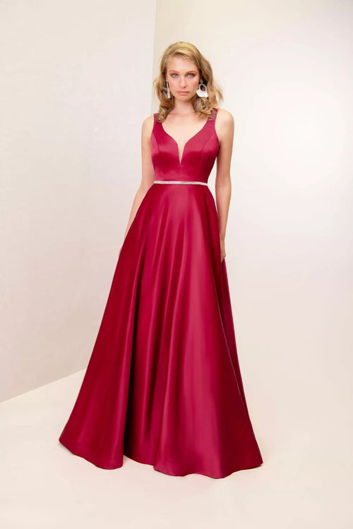 Vestido Cetim com Strass
